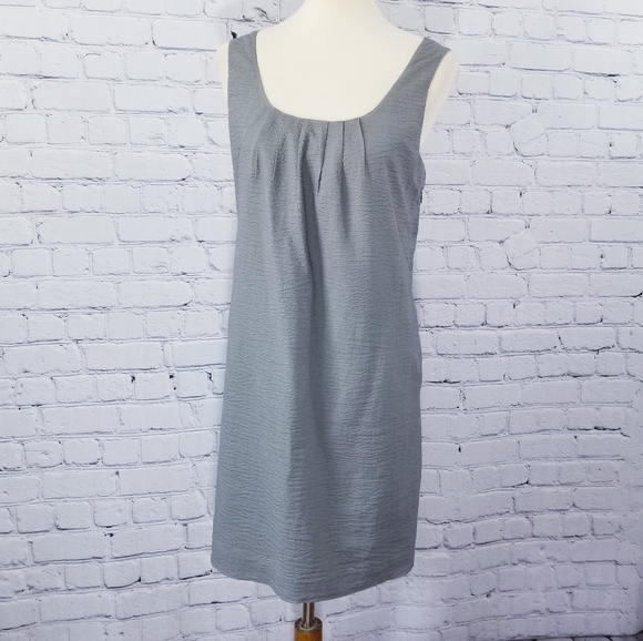 J.Crew Gray Seersucker Shift Dress, Size 4 - Picture 3 of 12